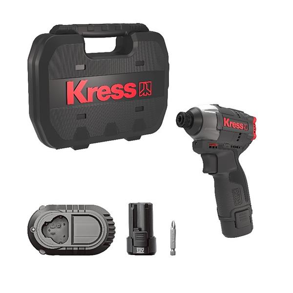 KRESS 1/4 Impact Driver 12V BL 140NM Kit image 6