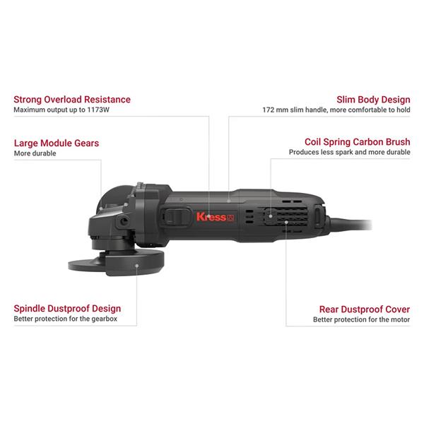 KRESS Angle Grinder 115mm 830W image 4