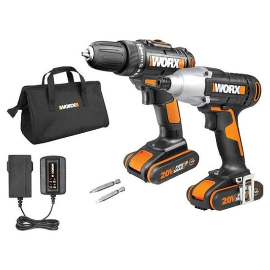 WORX Drill 30Nm & Impact Driver 140Nm Combo 20V Kit - main image