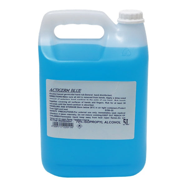 Hand Sanitiser 5L 70% Alcohol Blue