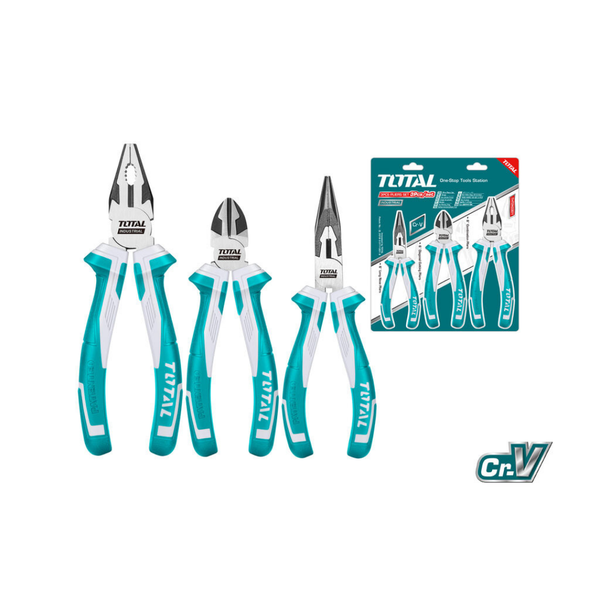 TOTAL 3-Piece Industrial Plier Set