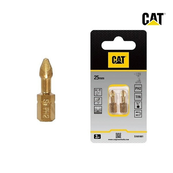 CAT 25mm Diamond Tip Torsion Screwdriver Bits PH2 Pack2