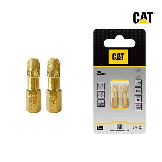 CAT 25mm Diamond Tip Torsion Screwdriver Bits PZ3 Pack2