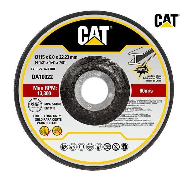CAT Depressed Metal Grinding Wheel 115mm X 6mm x 22.23mm 5pc