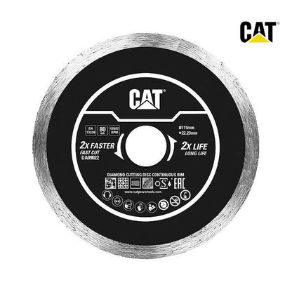 CAT Diamond Disc Continous Rim W Thin Turbo Shape 115Mm Bore 22.23Mm Thin 1.6Mm Height 7Mm