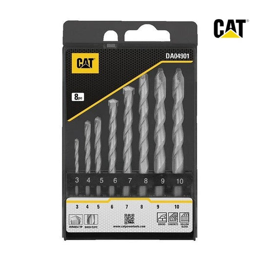 CAT Hard Surface Masonry Drill 8pc Set 3 4 5 6 7 8 9 10mm
