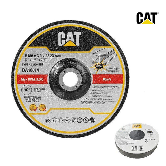CAT Pack 10 Depressed Metal Cut Wheel 180mm x 3mm