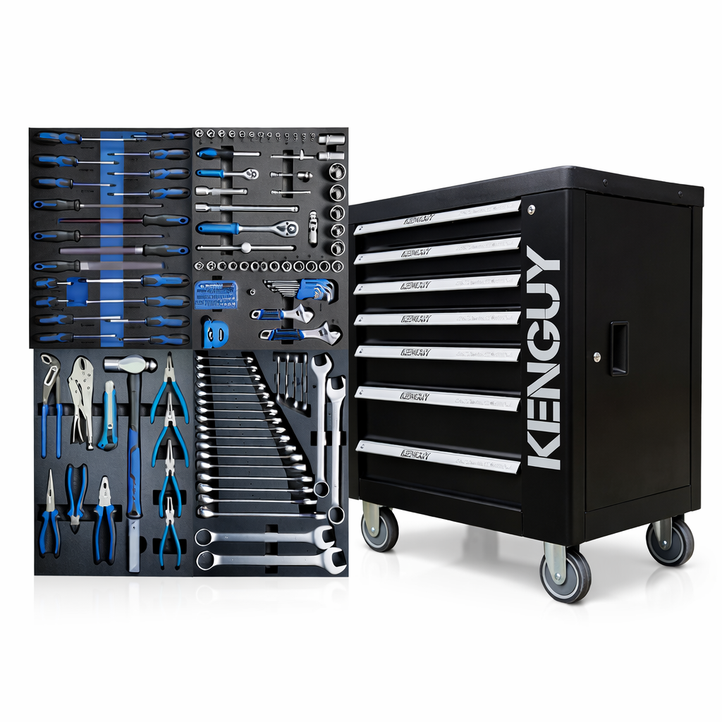 KenGuy Black Tool Trolley — Complete 155-Piece Toolkit