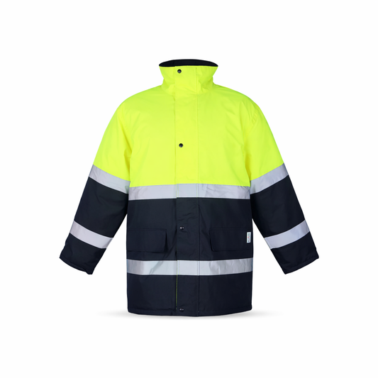 High Visibility Two-Tone Freezer Traffic Jacket (Lime/Navy)