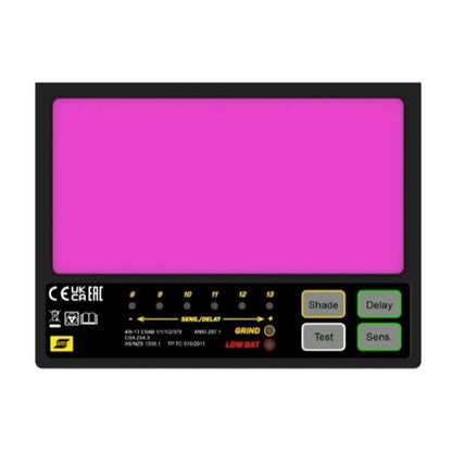 ESAB Savage A41 digital auto-darkening filter controls