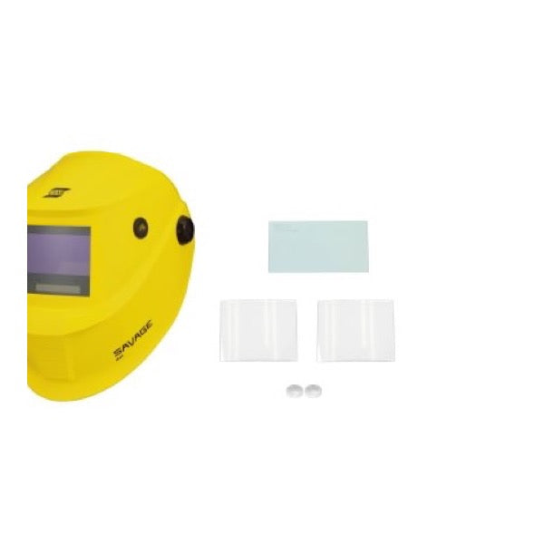 ESAB Savage A41 Yellow helmet and included replacement lenses