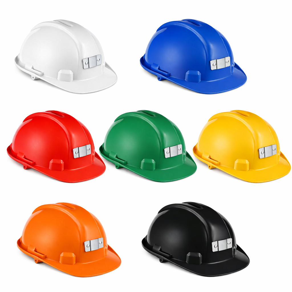 Hard Hat with Clamp Light Bracket – Industrial Safety Helmet with Mounting System
