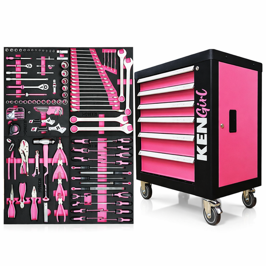 KenGirl Pink Tool Trolley — Complete 155-Piece Toolkit