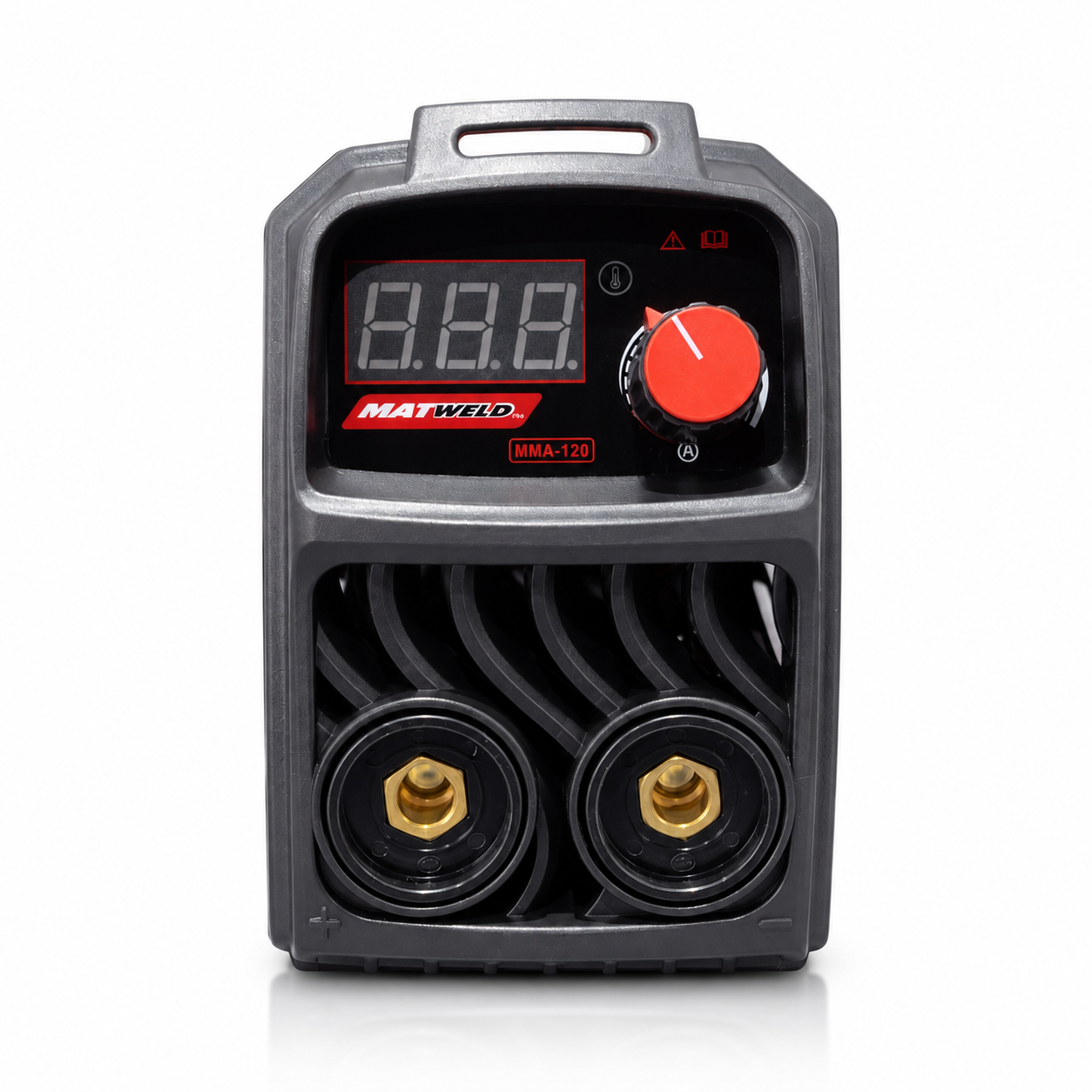 Front view of MATWeld MATR199 120A stick welder with digital current display
