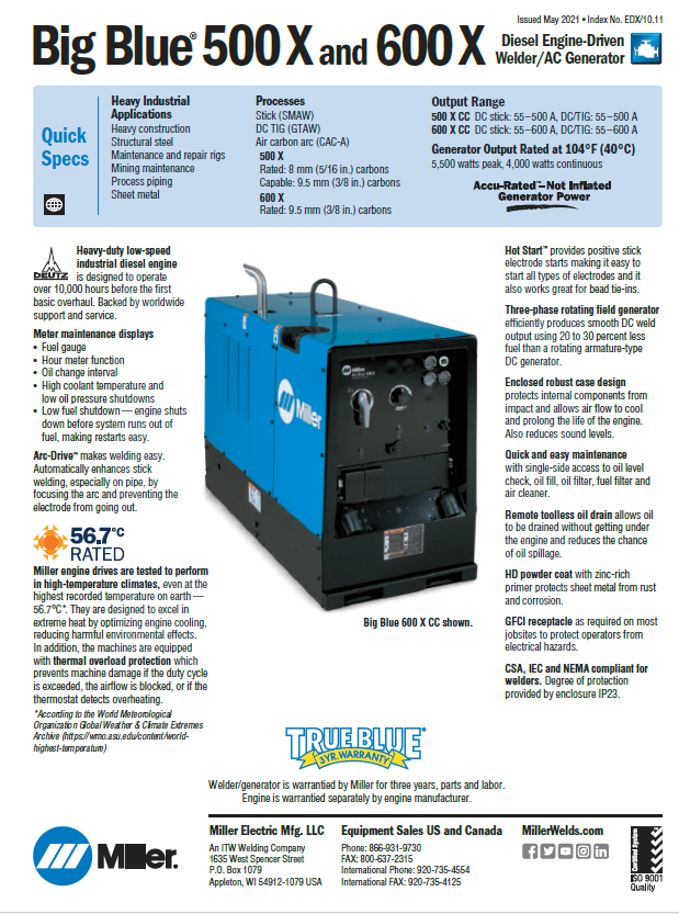 Miller Big Blue 500X CC product view