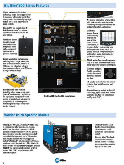 Miller Big Blue 800X features