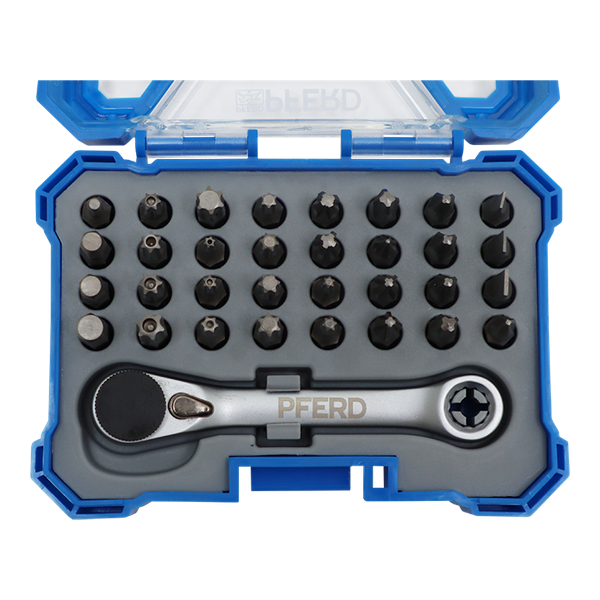 Pferd 33 Piece Screwdriver Bit Set with Mini Ratchet