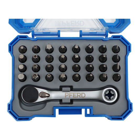 Pferd 33 Piece Screwdriver Bit Set with Mini Ratchet