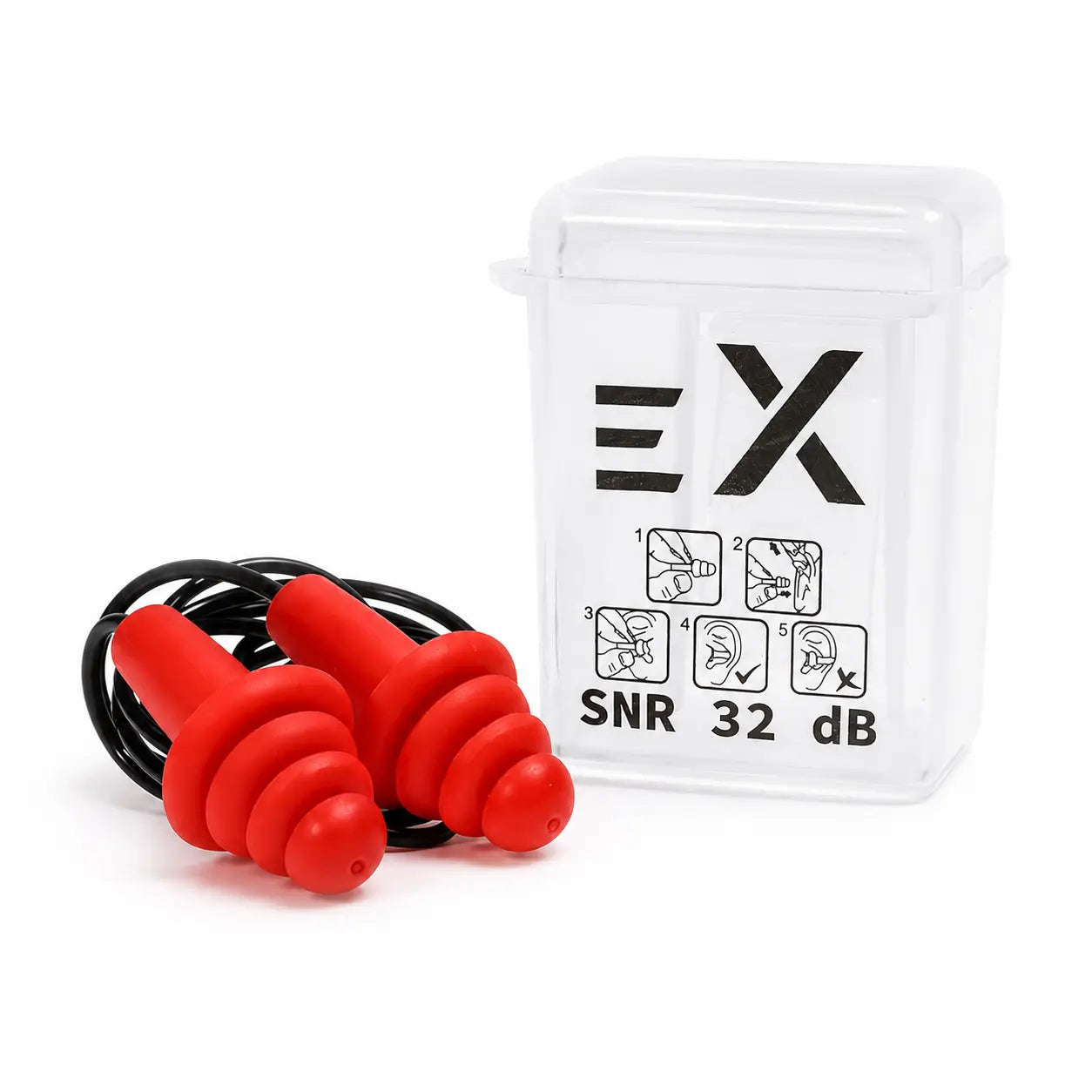 Pinnacle EXtreme 4-Flange Reusable Corded Earplugs