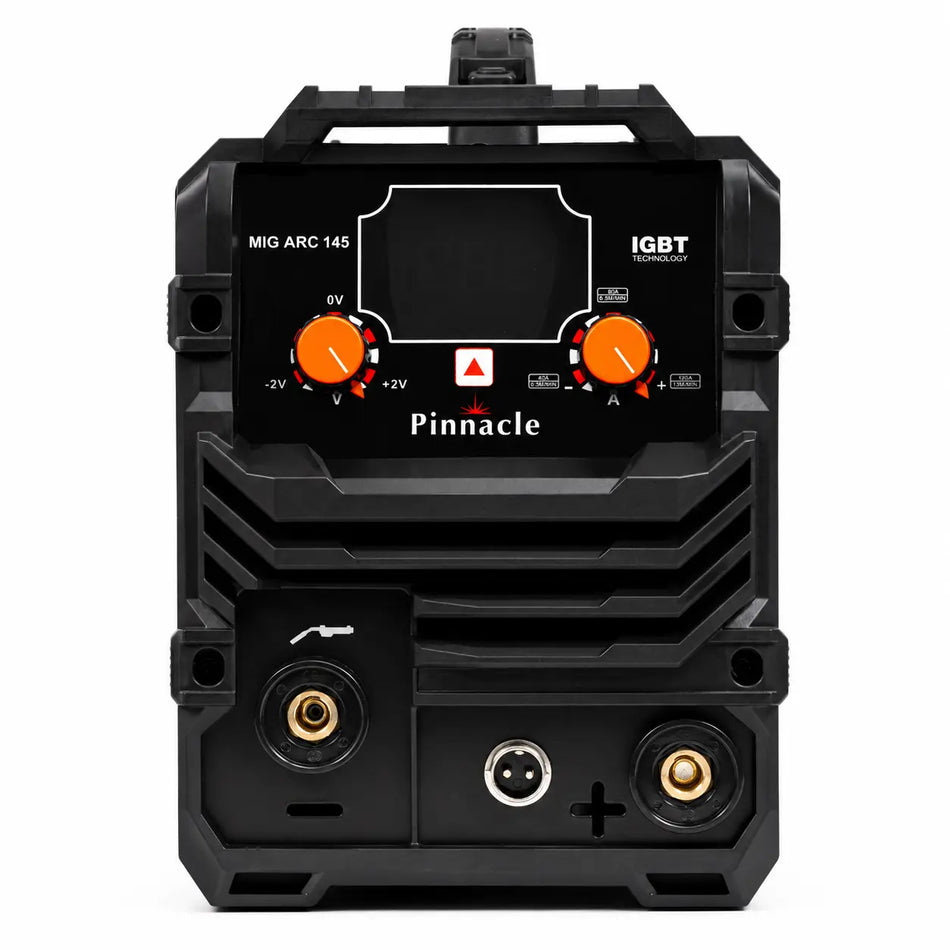 Front controls and digital display of the Pinnacle MIGARC 145
