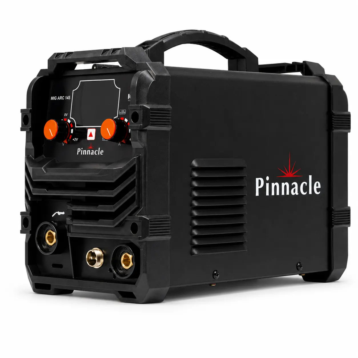 Pinnacle MIGARC 145 gasless MIG welder front and side view
