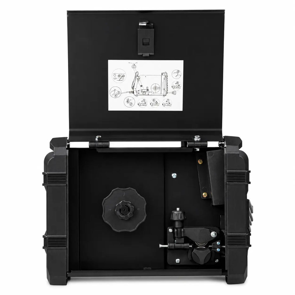 Pinnacle MIGARC 145 wire-feed compartment and spool holder