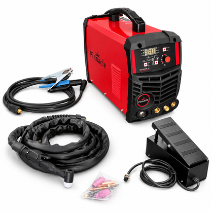 Pinnacle PROTIG AC/DC 200 with TIG torch, welding leads, foot pedal and consumables kit