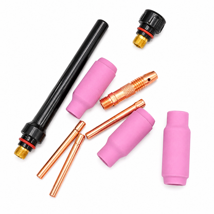 TIG torch consumables starter pack supplied with the Pinnacle PROTIG AC/DC 200