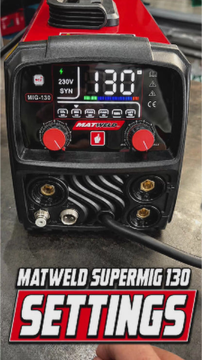 MATWeld Super MIG 130A Gasless MIG / MMA / Lift TIG Inverter Welder