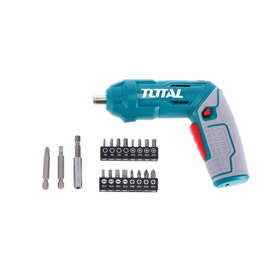 Total 4V Li-Ion Cordless Screwdriver Kit