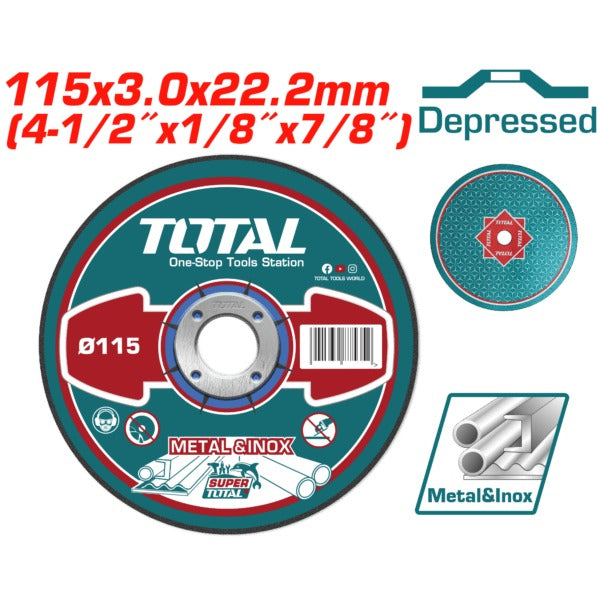 Total Abrasive Cutting Disc 115×3.0mm 50PC