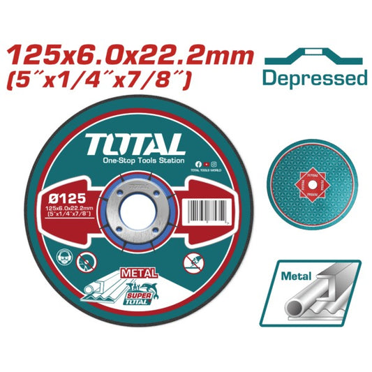 Total Abrasive Steel Grinding Disc 125×6.0mm 25PC