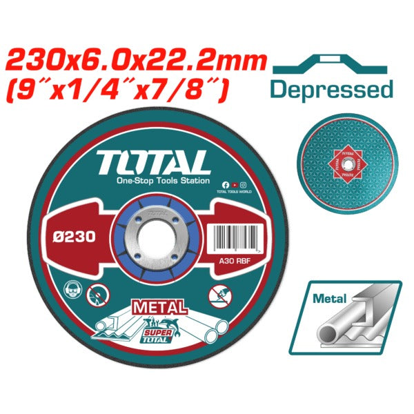 Total Abrasive Steel Grinding Disc 230×6.0mm 25PC
