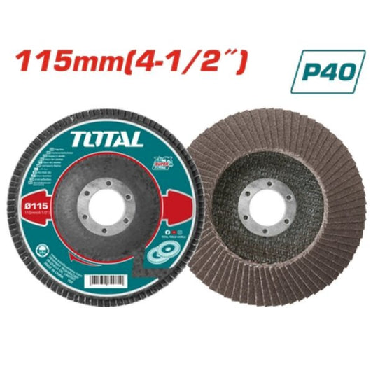 Total Abrasive Flap Disc 115XP40 AO Brown