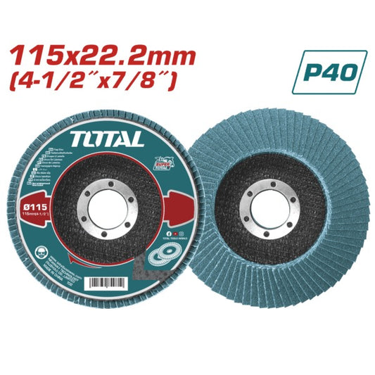 Total Abrasive Flap Disc 115XP40 ZA Blue