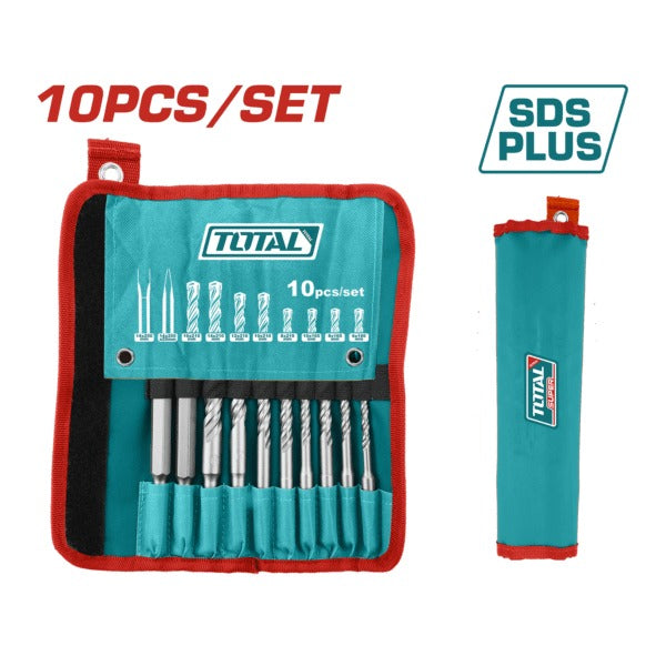 Total Drill Hammer/Chisel Bit Set 10Pc