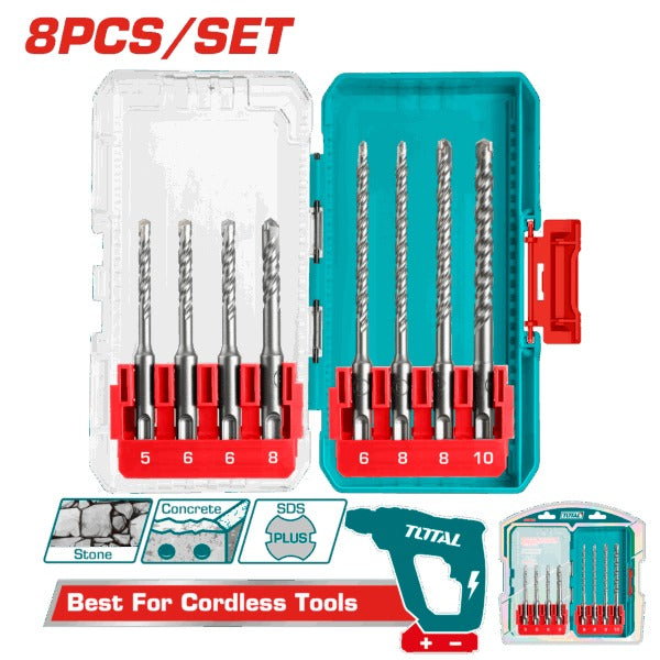 Total Drill Bit Set SDS Plus 5-10mm 8Pc