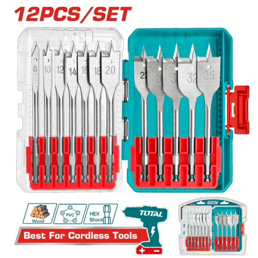 Total Drill Bit Set Spade 12PC