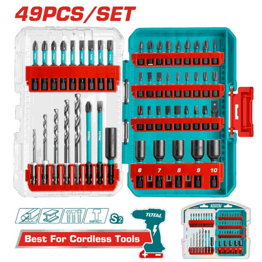 Total Screw driver BIT SET Impact (Black) 49 Pc