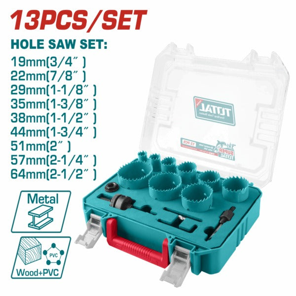 Total Holesaw kit 12PC 20-50mm