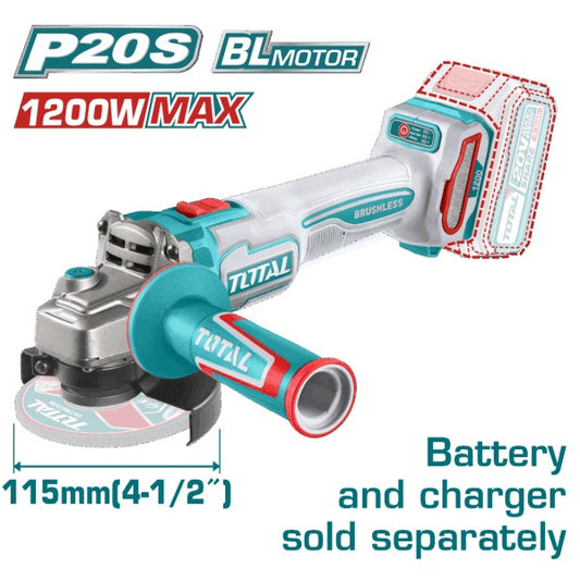 Total 20V Angle Grinder 115mm (IND) SOLO