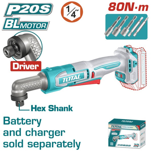 Total 20V Impact Driver 80nm 1/4dr SOLO