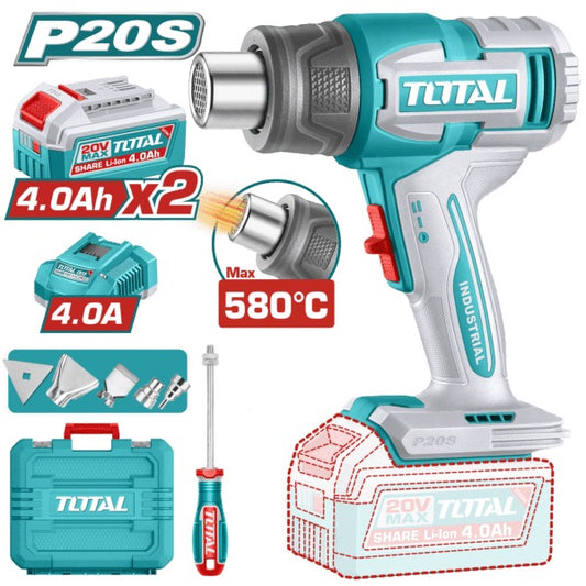 Total 20V Heat Gun 2X4AH + 4AH Charger