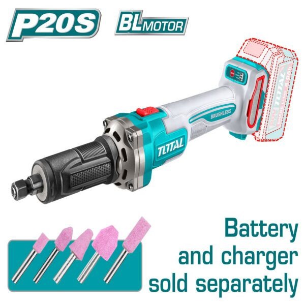 Total 20V Die Grinder 6mm 10 000-30 000 RPM SOLO