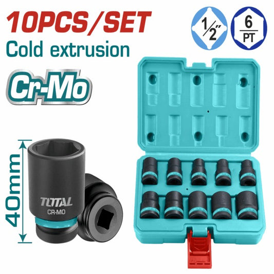 Total Socket Set Impact 10Pc 1/2 DR