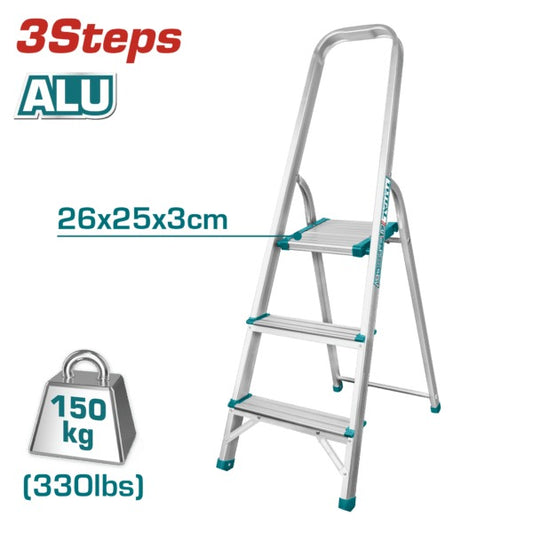 Total Ladder Aluminium House Hold 3 Step 150kg