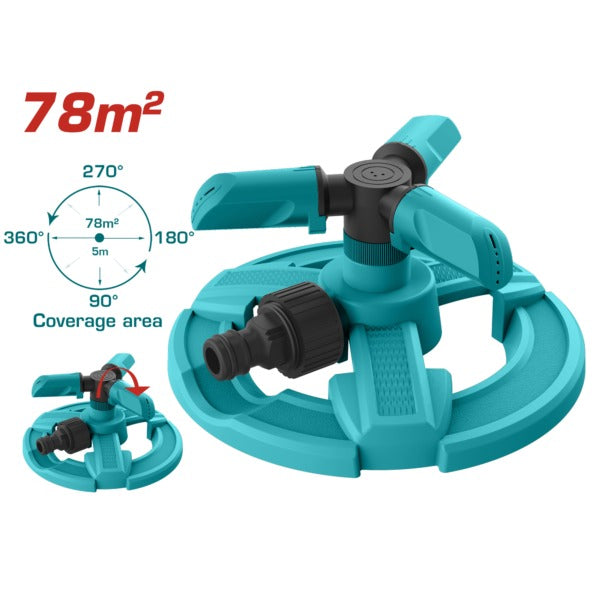 Total Garden 3 Arm Rotary Sprinkler Plastic Base
