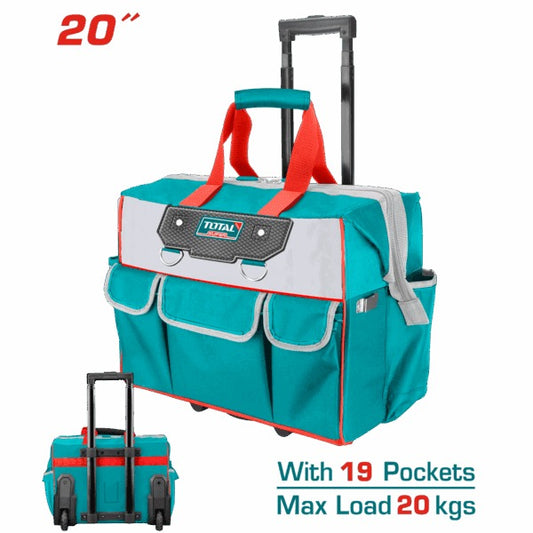 Total Toolbag Telescopic handle+Wheels 20kg/19 Pockets