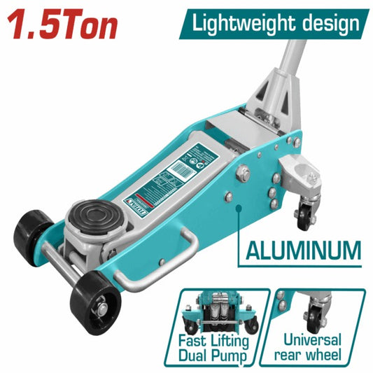 Total Jack Trolley/Floor HYD1.5Ton 90-358mm ALUM LOW Prof