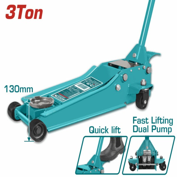 Total Jack Trolley/Floor HYD 3Ton 130-465mm